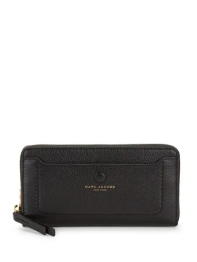 Marc Jacobs Empire City Leather Continental Wallet In Light Grey