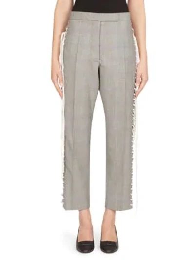 Thom Browne Plaid Lace-up Pants In Black White