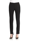 Lafayette 148 Luxe Stretch Crepe De Chine Studio Pant In Smoke
