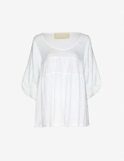 Anaak Brigitte Ruffle-trim Cotton-muslin Mini Dress In White