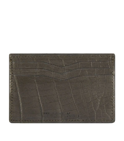 Ethan K Crocodile Leather Card Holder