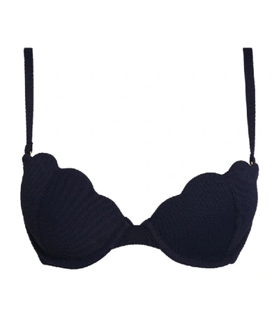 Arabella London The Contour Textured Top W/ Underwire In Navy