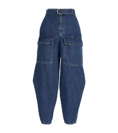 Stella Mccartney Tapered Cotton Denim Jeans In Blue