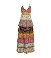 Alice And Olivia Imogene Mixed Print Tiered Ruffle Cotton Maxi Dress In Meadow Magic