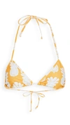 La Doublej Pineapple-print Triangle Bikini Top
