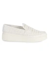 Vince Stafford Slip-on Leather Flatform Sneakers In White