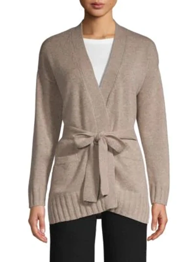 Amicale Belted Cashmere Cardigan In Camel