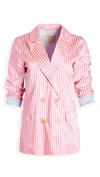 SCOTCH & SODA/MAISON SCOTCH STRIPED OVERSIZED BLAZER