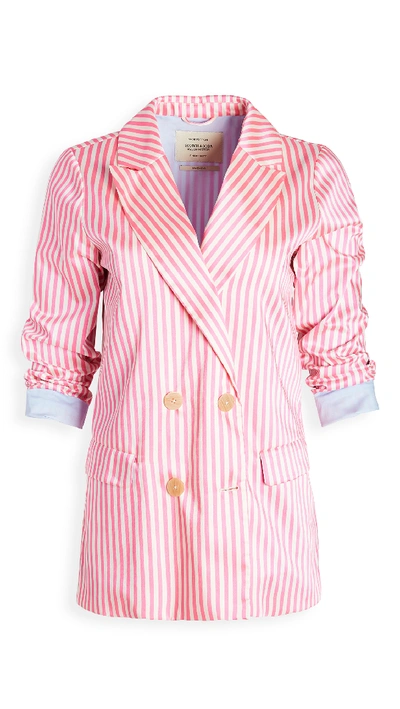 Scotch & Soda/maison Scotch Striped Oversized Blazer In Combo S