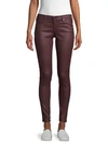 Ag Farrah Leatherette Mid-rise Ankle Skinny Jeans In Vinte Leatherette Rich