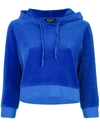 Juicy Couture Swarovski Personalisable Velour Hooded Pullover In Blue