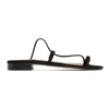 Emme Parsons Susan Toe-ring Leather Slide Sandals In Black
