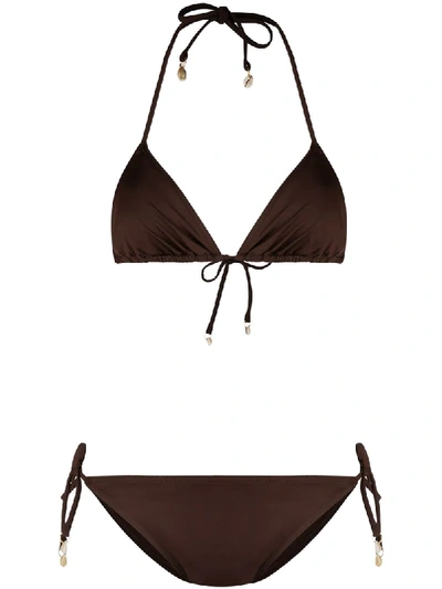 Mc2 Saint Barth Virgo Shell Detail Bikini In Brown