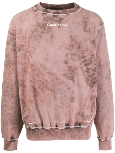 United Standard Tie-dye Long Sleeve Sweatshirt In Brown