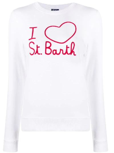 Mc2 Saint Barth Embroidered Long-sleeved Top In White