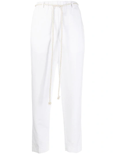 Slowear Rope-tie High-rise Cropped Trousers In White