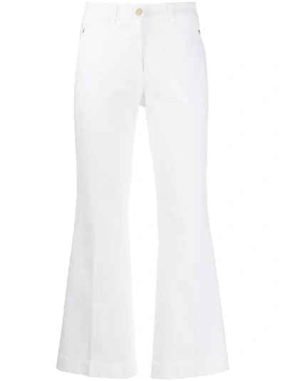 Slowear High-rise Cropped Kick-flare Trousers In White