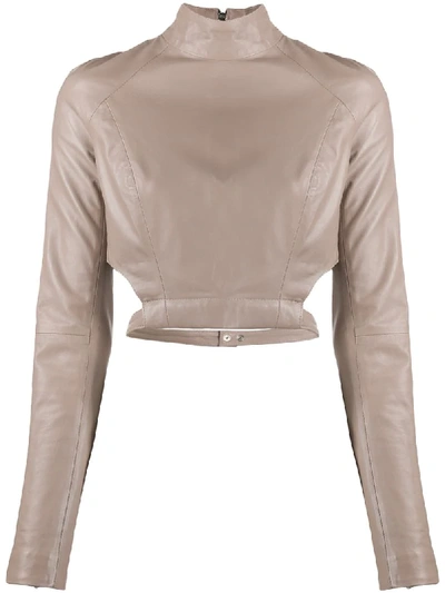 Manokhi Jules Leather Blouse In Neutrals