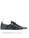 GIUSEPPE ZANOTTI FRANKIE SNAKESKIN-PRINT LEATHER SNEAKERS