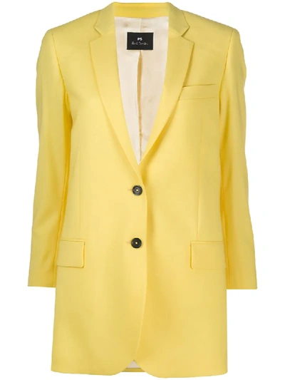 Ps By Paul Smith Single-breasted Oversized Blazer In Yellow