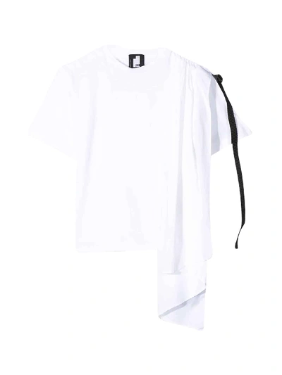 Araia Kids' White Draped T-shirt In Bianco