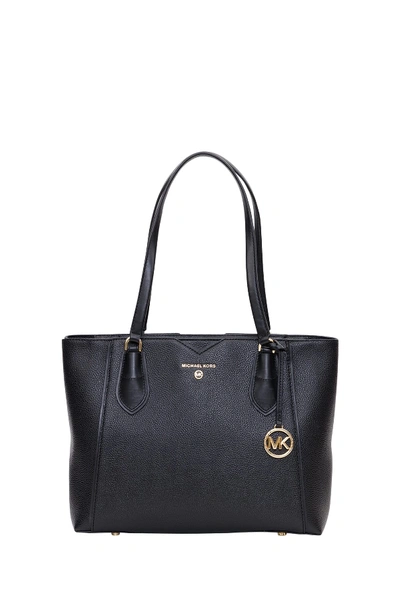 Michael Michael Kors Mae Leather Tote Bag In Nero