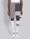 Thom Browne 4-bar Stripe Tonal Track Shorts In Grey