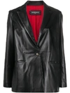 SIMONETTA RAVIZZA SINGLE-BUTTON LEATHER BLAZER