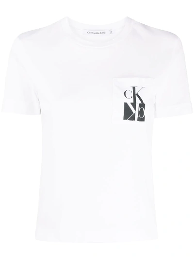 Ck Calvin Klein Pocket Logo T-shirt In White