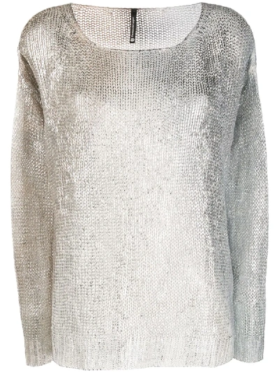 Pierantoniogaspari Metallic Knit Jumper In Neutrals