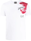 Ea7 Japan-print Cotton T-shirt In White