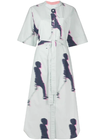Paul Smith Abstract Print Shirt Dress In Blue
