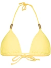 Heidi Klein Cancun Embellished Triangle Bikini Top In Yellow