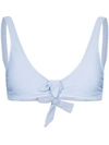 Heidi Klein Bora Bora Bow-detailed Ribbed Bikini Top In Blue