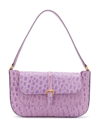 By Far Miranda Croc-effect Shoulder Bag In Purple