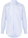 Barba Classic Plain Shirt In Blue