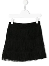 Alberta Ferretti Kids' Fringe Detail Skirt In Black
