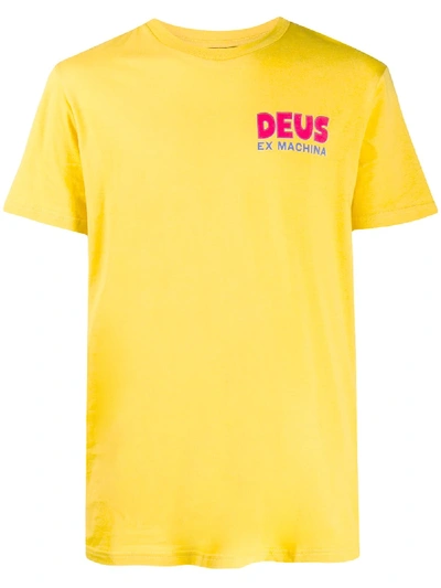 Deus Ex Machina Simpli-city Logo-print Cotton T-shirt In Yellow