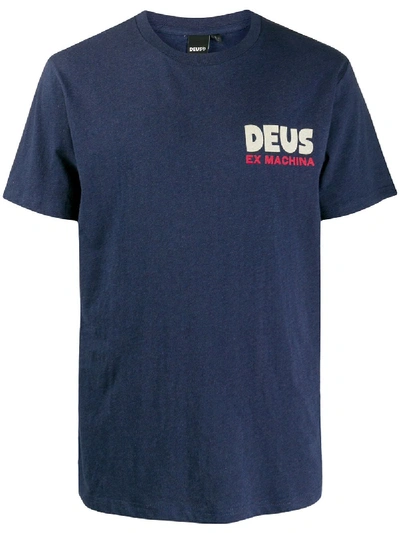 Deus Ex Machina Simpli-city Logo-print Cotton T-shirt In Blue