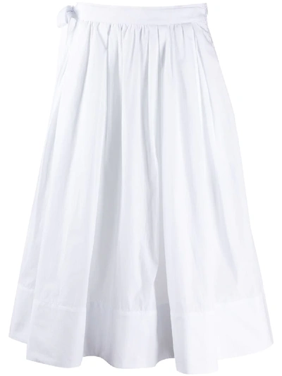 Mansur Gavriel Pleated Midi Skirt In White