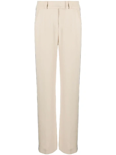 Peserico Chain-detail Wide-leg Trousers In Neutrals