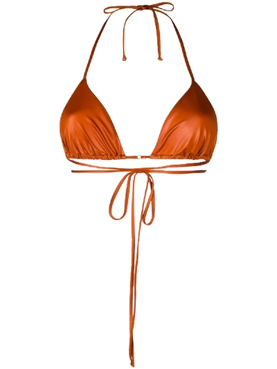 Fantabody Corset-style Triangle Bikini Top In Orange