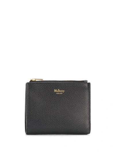Mulberry Hammered Leather Wallet In Black