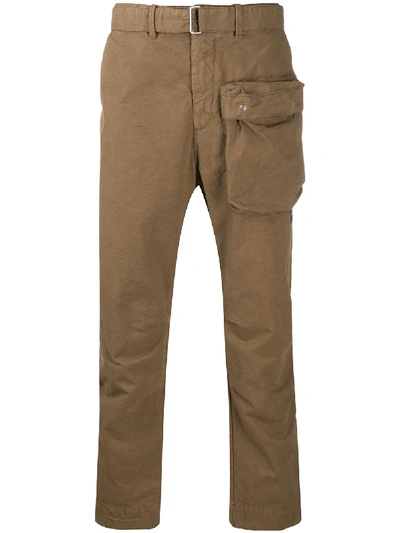 Paul & Shark Cargo-pocket Cropped Trousers In Brown