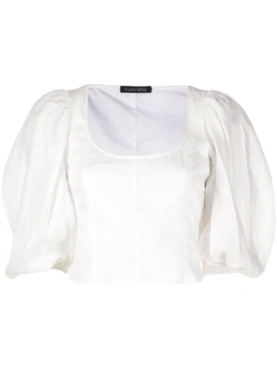 Wandering Cropped Short-sleeve Top In White