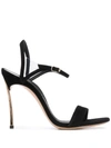 Casadei Open Toe 110mm Heeled Sandals In Black
