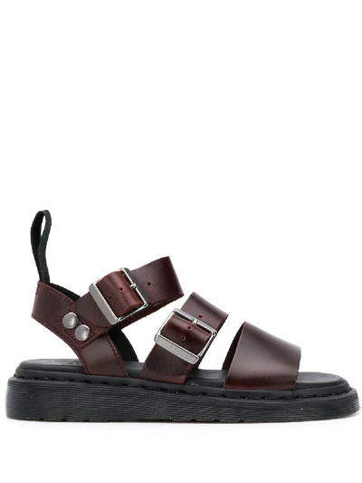 Dr. Martens' Buckle Strap Sandals In Red