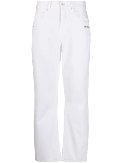 Off-white Logo-print Straight Jeans In White