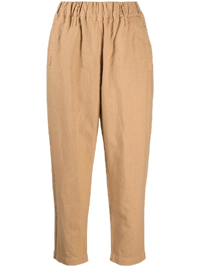 Woolrich Elasticated Cropped Trousers In Brown