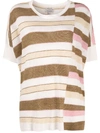 Woolrich Oversized Striped Knit T-shirt In White